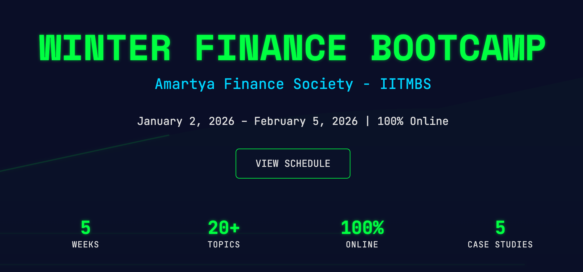 Winter Finance Bootcamp Banner